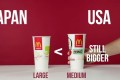 同じマクドナルドでも国によってドリンクサイズが違う!?日本のLサイズはアメリカのMより小さかった
