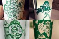 スターバックスの人魚のロゴにいろんなことをさせてみたイラスト面白い!