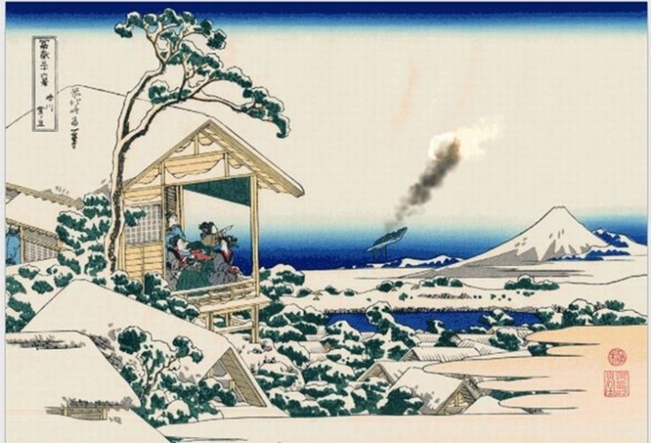 東海道五十三次にセグウェイが。GIFアニメで動く浮世絵の世界が面白い！