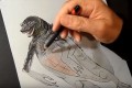 プロが描くゴジラ。あれ?下半身のバランスが悪いなと思ったら最後にびっくり驚いた