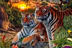 【クイズ】この絵の中に虎が何匹いるか分かりますか!?思っていたよりも多かった…。