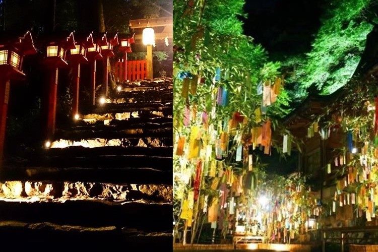 京情緒あふれる優美な夜…貴船神社の「七夕笹飾りライトアップ」が幻想的!