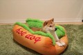 これが本当のホットドッグ!? パン型の犬用ベッドにはさまった柴犬がカワイイ♪
