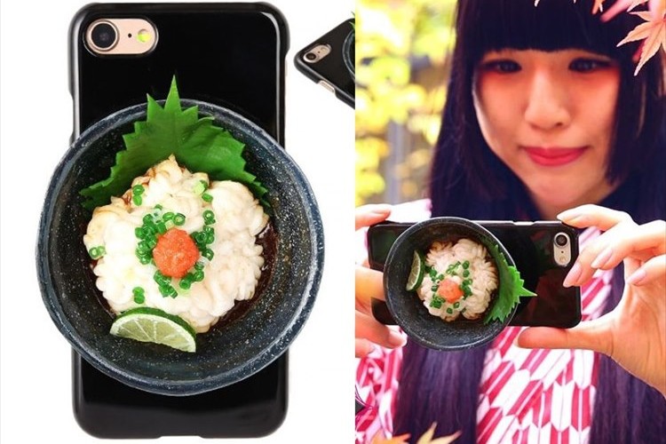 異次元の発想 “白子ポン酢”がのったiPhone7ケースが登場! 装着したまま撮影も可