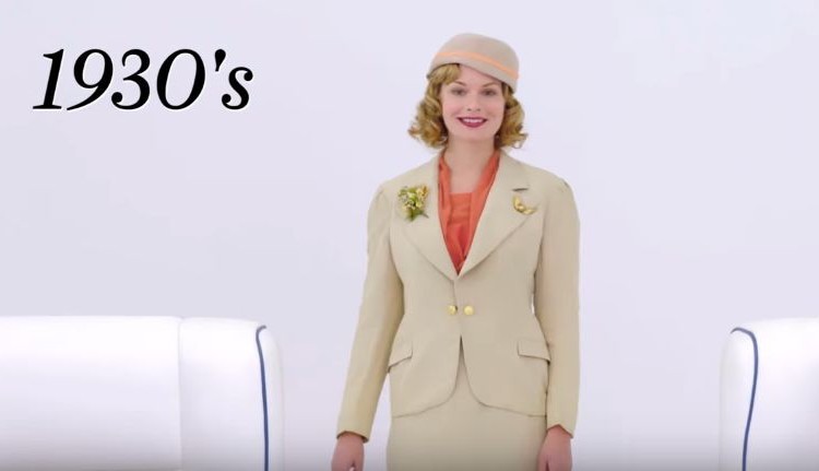昔はシックなスーツだった!?過去100年のキャビンアテンドの制服の変化を再現した映像が面白い!