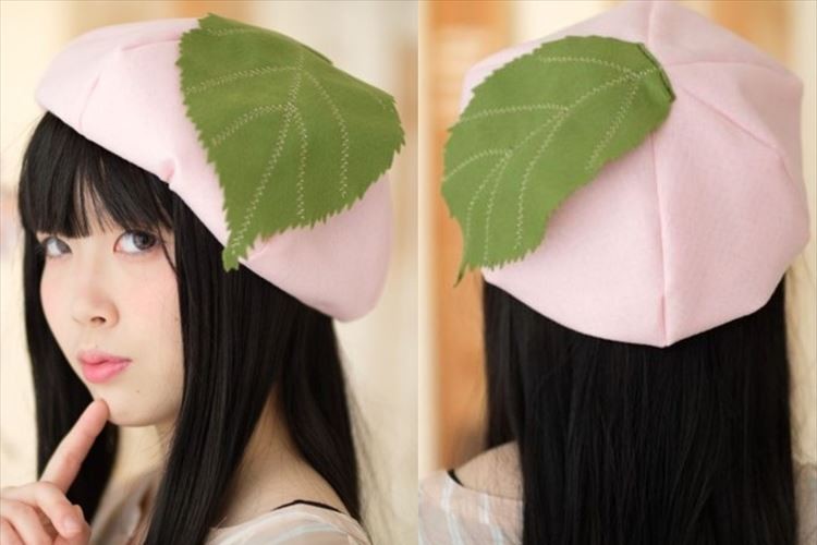 この発想はなかった! 桜餅の形をしたベレー帽が登場…コレをかぶってお花見へGO!