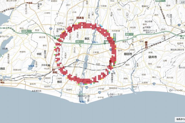 気象庁もわからない！？浜松上空の雨雲レーダーにドーナツ状の反応が。原因不明の何かが話題に