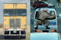 こりゃびびった!! 後続車は二度見、三度見確実…前方を走る車がなんだか変だぞ!?