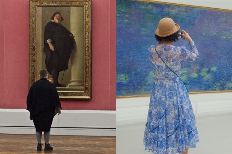 美術館内の奇跡！芸術作品とたまたま調和してしまった人々の写真がおもしろい【12枚】