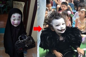 昨年のハロウィン…カオナシに扮して周囲の子供を泣かしたあの子が今年もまた…