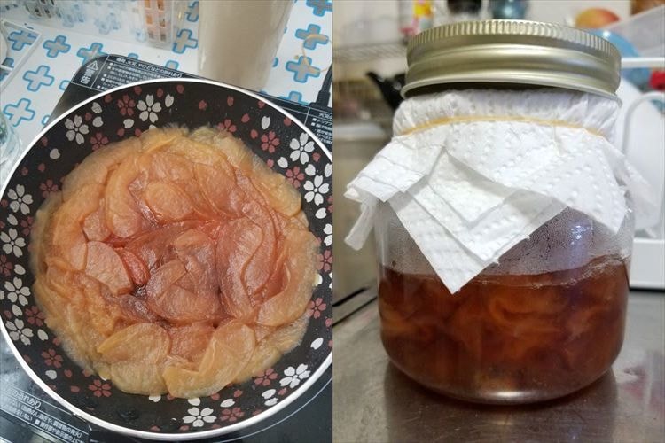 紅茶に入れて飲むと体が温まって喉回復！リンゴを使った「コンポート」の作り方が話題に