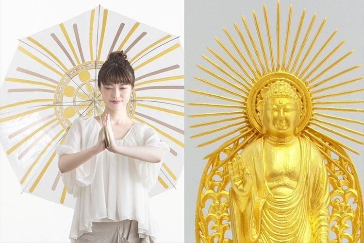なりきり仏さまスタイル “後光が差すビニール傘”が登場！雨の日に後光が輝く