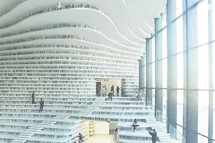 まるでインターネットの世界に迷い込んでしまったよう…中国の巨大図書館が近未来感あふれる！