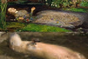 お池にプカプカ気持ち良さそうなカピバラさん…なんとあの名画と完全に一致！