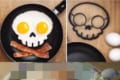 スカルの目玉焼きを作れるグッズで調理するも、出来映えがサンプルとは程遠く怖すぎる！