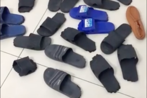 ぎゃーだれのしわざ！？玄関を散らかした犯人が意外な姿で登場し思わず爆笑