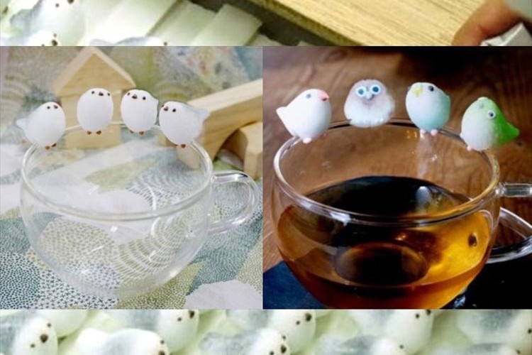 コップのフチにちょこんと止まる小鳥シュガーが可愛らしい♪ 雪の妖精シマエナガも仲間入り