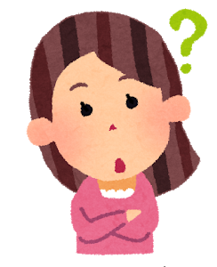 首をかしげる女性のイラスト