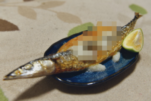 これぞ芸術の秋だニャ～！サンマに飛びつく「大根おろし猫」のセンスが素晴らしすぎる