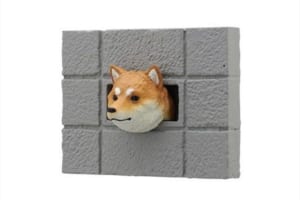 塀からちょこんと顔を出す柴犬をフィギュアで再現！茶柴・黒柴など全5種！