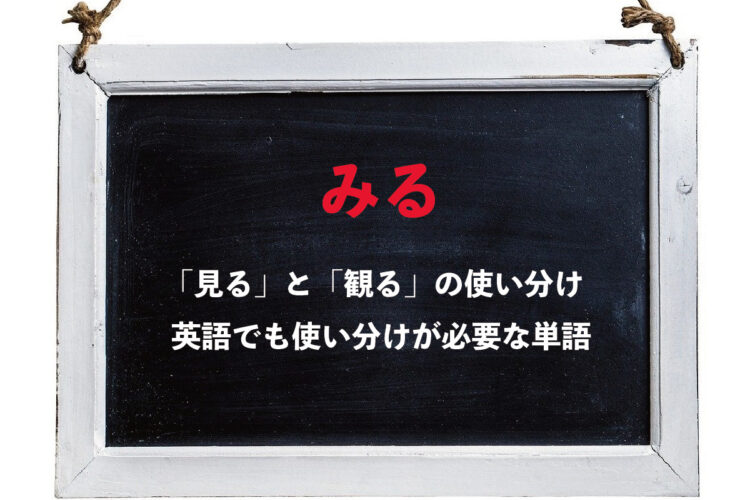 【みる】「見る」と「観る」どちらも同じ意味だけど・・、その使い分け方は？？