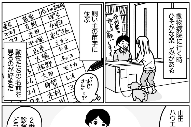 【動物病院での密かな楽しみ】ペットの名前にまつわることを描いた漫画にほっこり