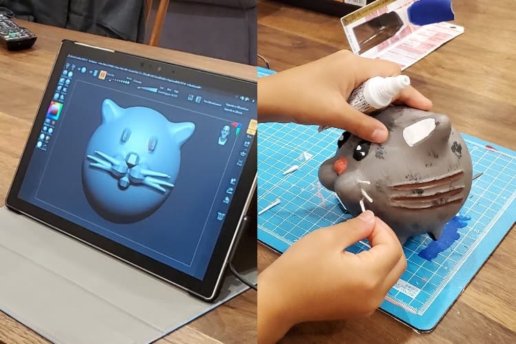 凄い時代だなぁ！小2の娘が自由工作で3Dプリンターを使った猫ちゃんを制作