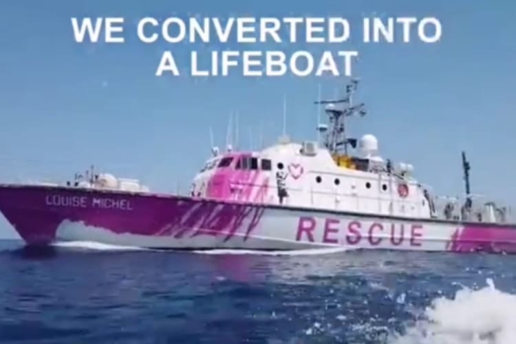 最新作は船に！バンクシーが救助船に出資し、難民や移民を救助する民間活動を支援