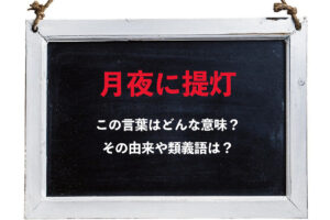 風流な雰囲気のある「月夜に提灯」という言葉の意味は？その類義語は？