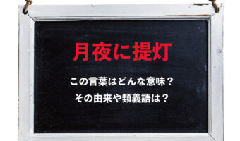 風流な雰囲気のある「月夜に提灯」という言葉の意味は？その類義語は？