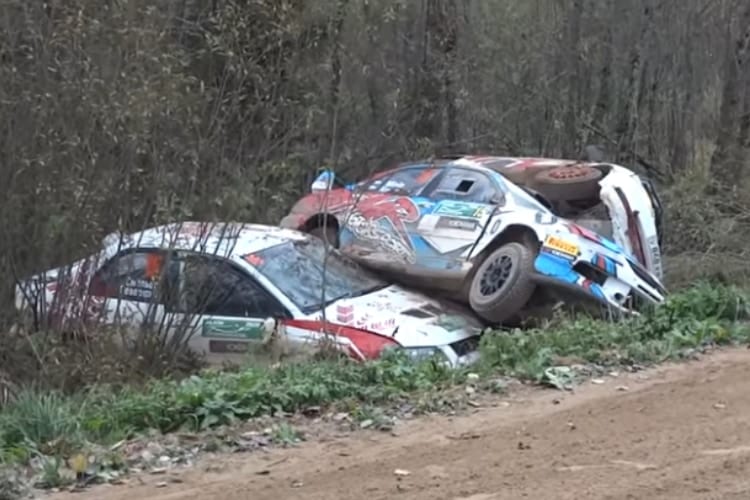 危険すぎる魔のカーブ！ロシアで開催されたラリーカップで6台が次々と事故る衝撃映像が話題に