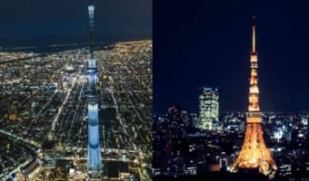 【超貴重写真】東京スカイツリーと東京タワーが“完全に重なる場所”で撮影したら「東京スカイタワー」になった!