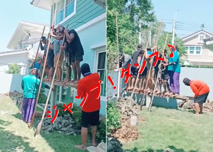 日本ではあり得ない！でもこれは楽しそう！お庭の工事中に考案された作業方法が衝撃的！