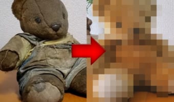 【動画】ビフォーアフターがスゴい!十年前に閉店したたこ焼き屋さんにいた真っ黒なくまちゃんを洗ったてみた