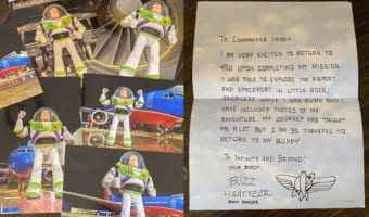バズがミッションから帰還!機内に残されたおもちゃを発見した航空会社の神対応に感激!