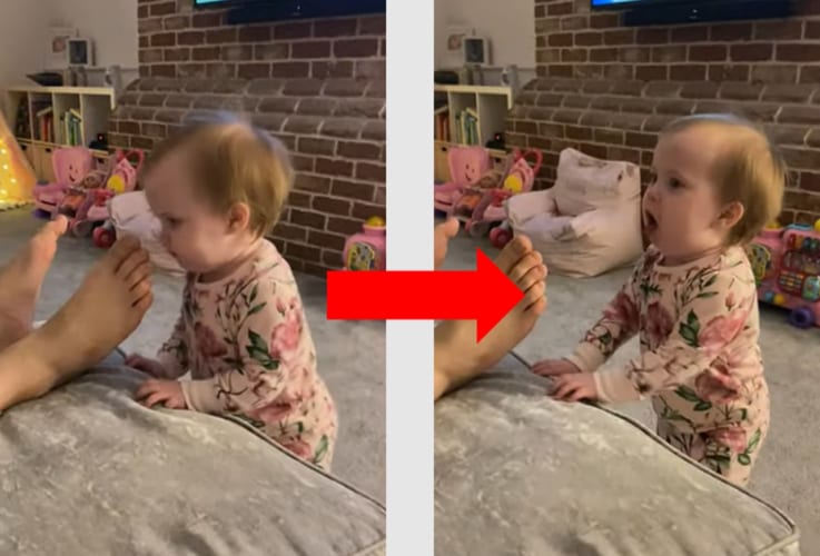 お父さんの足の匂いはいかが？赤ちゃんによる足臭チェックが可愛い！