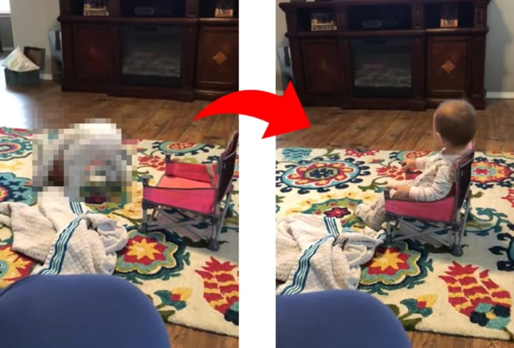 これは斬新な発想！新しい椅子を買って貰った赤ちゃんの座り方の癖が強い！！