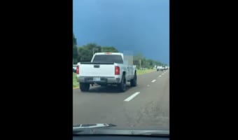 二度見確実！目の前を走るトラックの助手席から顔を出していたのは、まさかの･･･(笑)