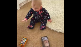 お目が高い!おもちゃではなく、本物を絶対に選ぶ赤ちゃん