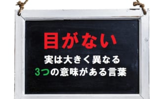 「目がない」、大きく異なる3つの意味で用いることができる言葉