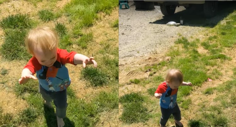 「こうやって人は成長していくんだね」身近な『あるもの』の存在に気付いた赤ちゃん、大パニック！！