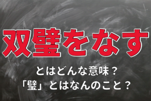「双璧をなす」の双璧とはなに？「壁」ではないので書き間違いには気を付けて！