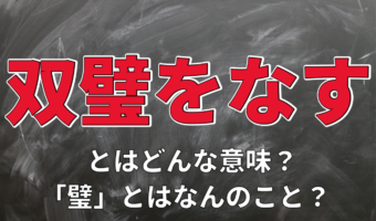 「双璧をなす」の双璧とはなに？「壁」ではないので書き間違いには気を付けて！