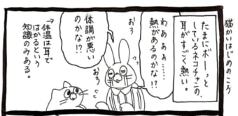 【漫画】ネコちゃんの耳が熱い！心配して病院に連れていった結果・・・まさかの理由でした！