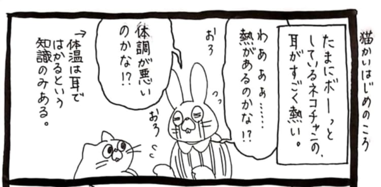 【漫画】ネコちゃんの耳が熱い！心配して病院に連れていった結果・・・まさかの理由でした！