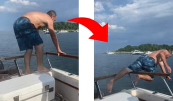クルーザーから海に飛び込もうと思ったら・・・調子に乗り過ぎた男性の失敗が痛々しい【夏が近づいてきましたが浮かれ気分にはご注意を】