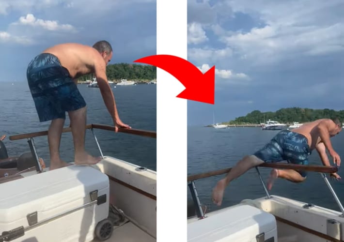 クルーザーから海に飛び込もうと思ったら・・・調子に乗り過ぎた男性の失敗が痛々しい【夏が近づいてきましたが浮かれ気分にはご注意を】