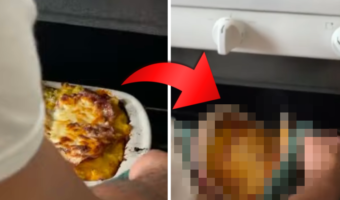 これは絶望感がすごい・・・。美味しそうに焼けた料理をオーブンから取り出そうとしたら・・・