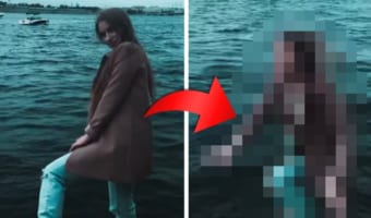 川のほとりでSNS映えする映像を撮ろうとした女性。うっかり足を滑らせて・・・悲劇の瞬間が撮れました