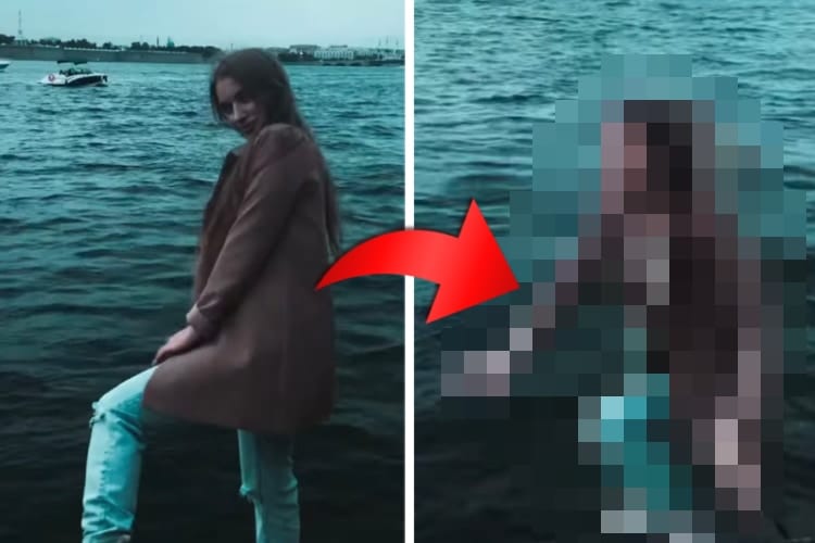 川のほとりでSNS映えする映像を撮ろうとした女性。うっかり足を滑らせて・・・悲劇の瞬間が撮れました